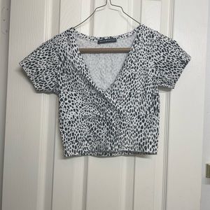 black and white crop top